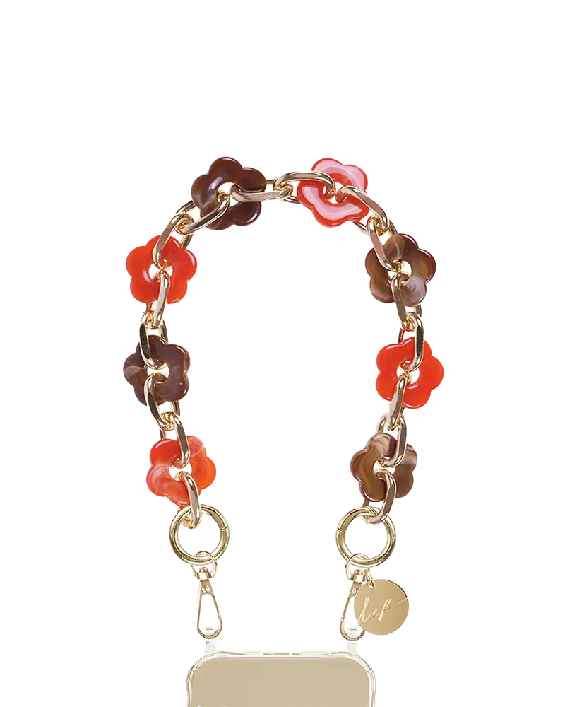 Smycz do telefonu CASSY FLEUR MARRON ORANGE 40 cm