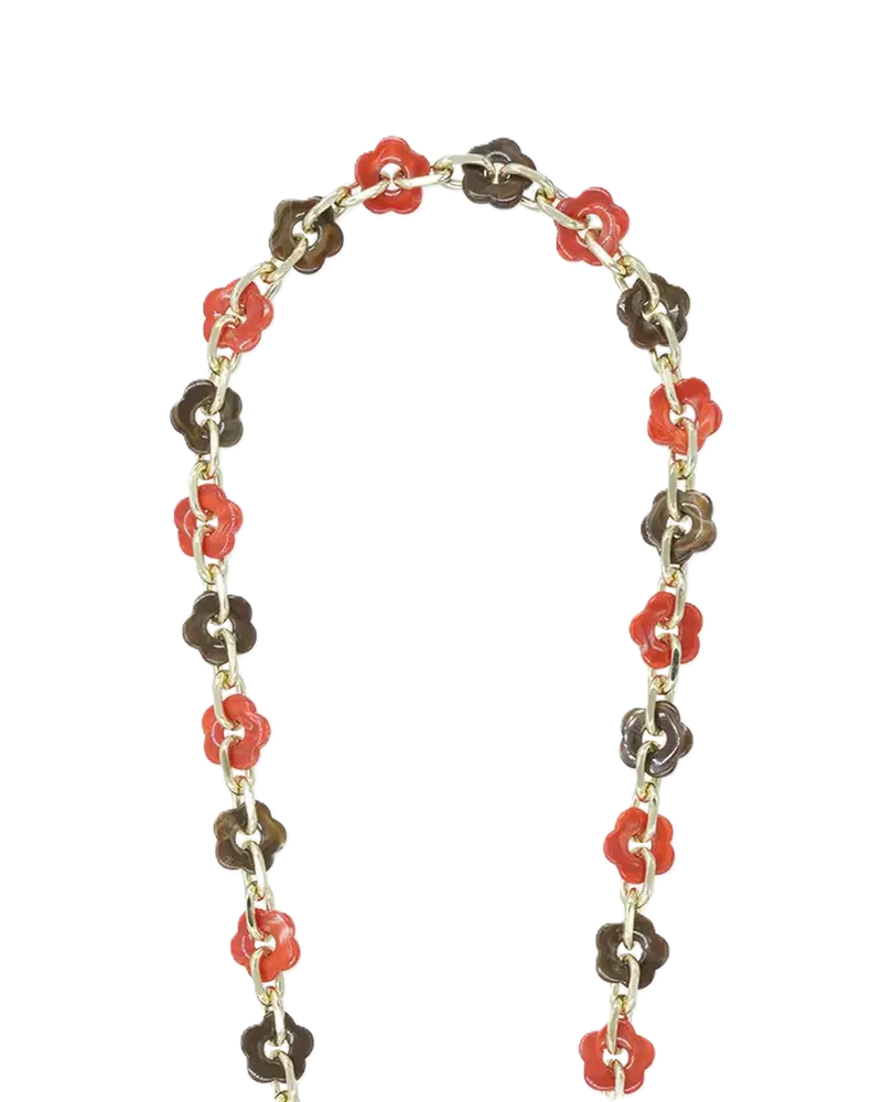 Smycz do telefonu CASSY FLEURS MARRON ET ORANGE 120 cm