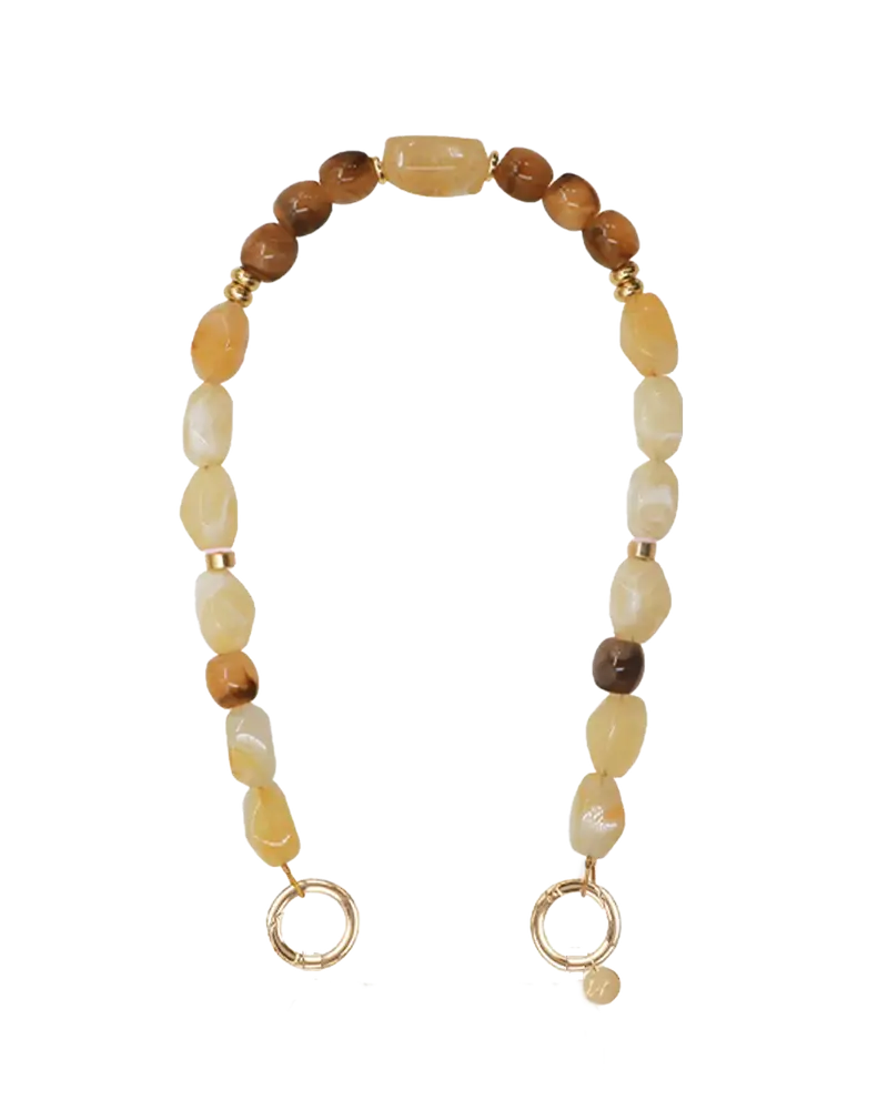 Smycz do telefonu HOLLY PERLES BEIGES ET MARRONS 40 cm