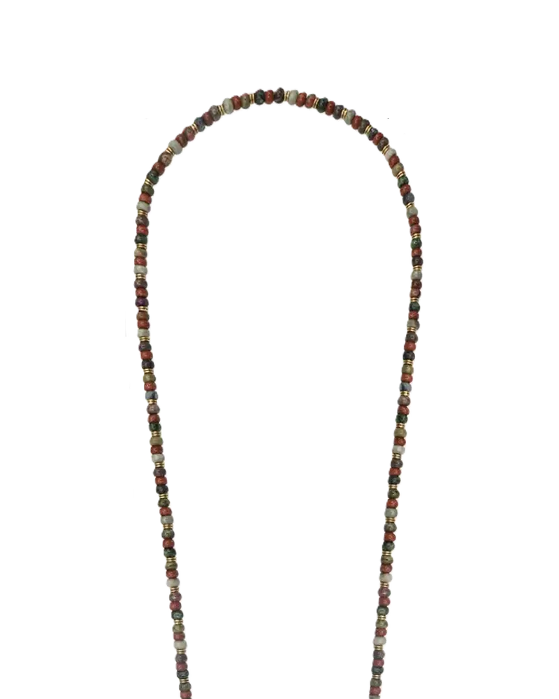 Smycz do telefonu JOY PERLES KAKIS ET MARRONS 120 cm
