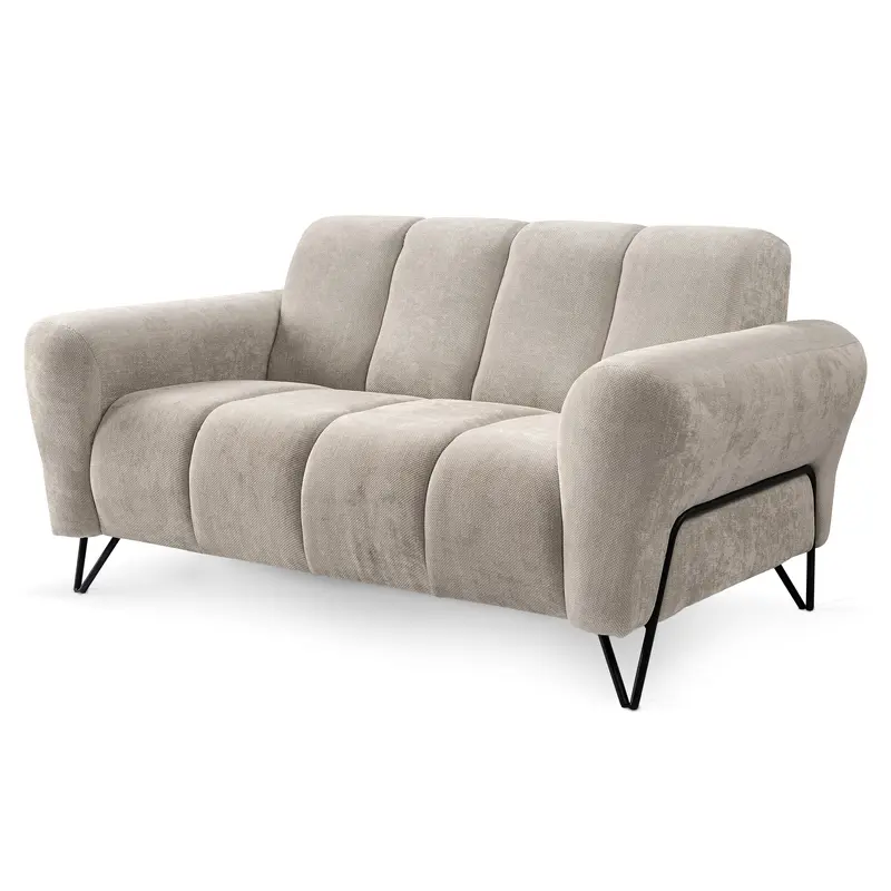 Sofa 2-osobowa do salonu w stylu soft, tkanina Storm | Nellia
