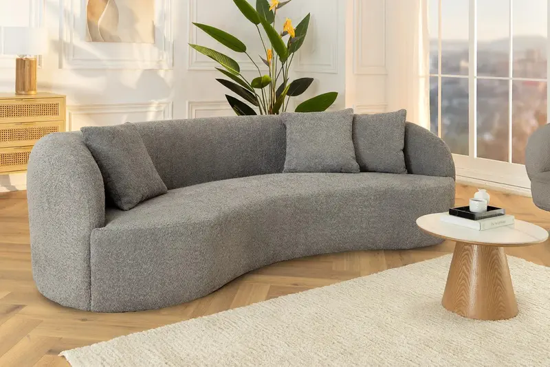 SOFA ATELIER 3 OSOBOWA SZARA 230 CM / 46545 / INVICTA INTERIOR