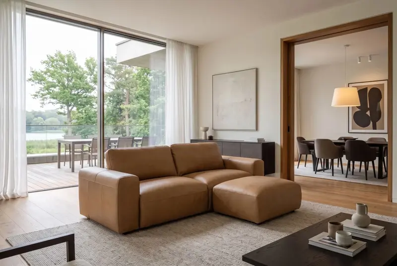 SOFA BIG GEORGE 205 cm - 2 OSOBOWA  SKÓRZANA / 48580 / INVICTA INTERIOR