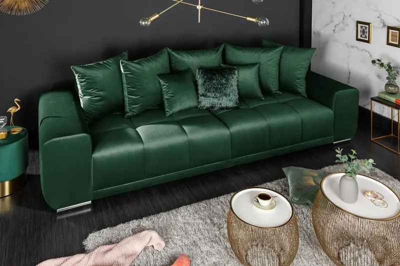 SOFA ELEGANCIA 280 CM SZMARAGDOWA ZIELEŃ / 40157 / INVICTA INTERIOR