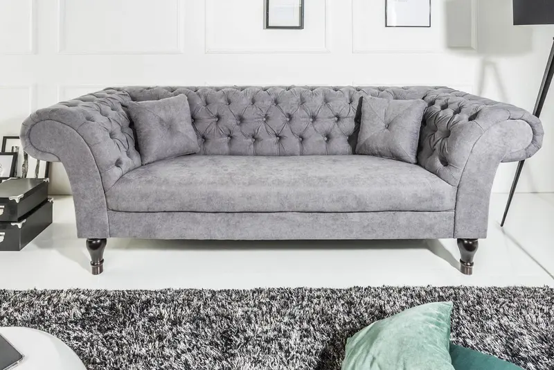 Sofa Euphoria szara bawełna/ 38859 / INVICTA INTERIOR