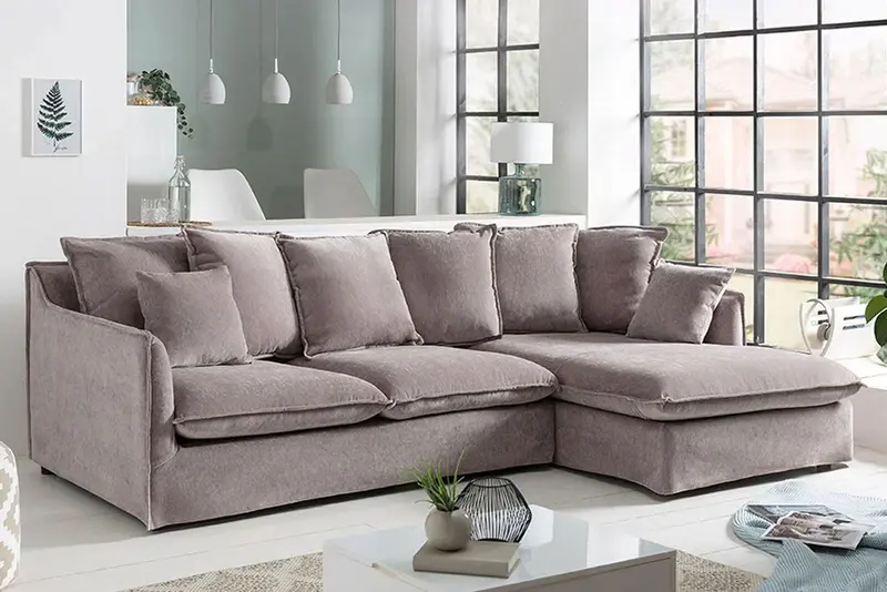 SOFA HEAVEN 255 CM Taupe aksamit / 40674 / INVICTA INTERIOR