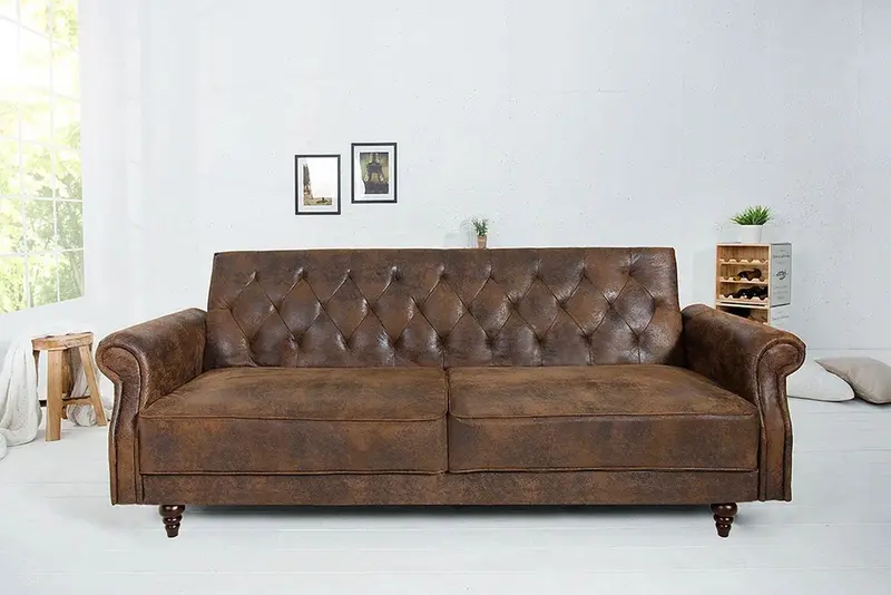 SOFA MAISON ANTYCZNY BRĄZ 220 CM / 40082 / INVICTA INTERIOR