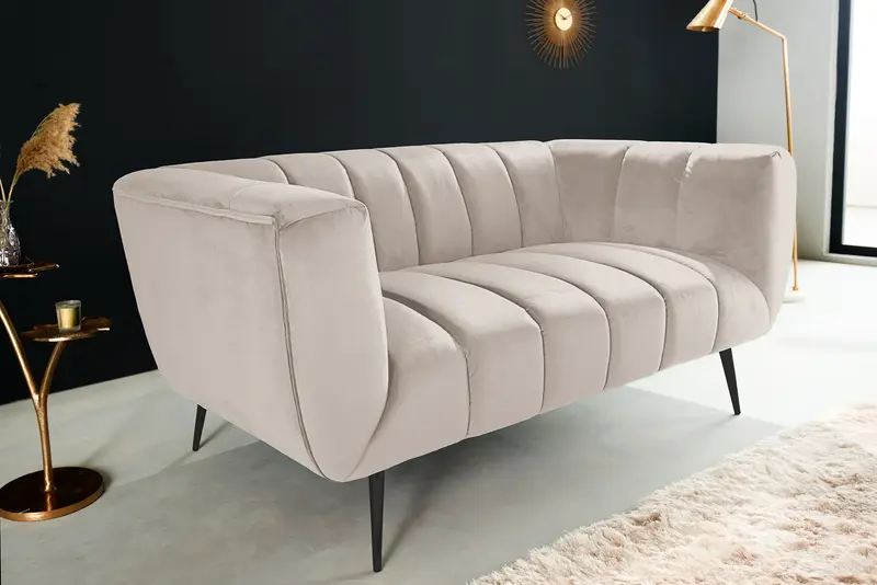 SOFA NOBLESSE 2 osobowa 165 CM SZAMPAŃSKI AKSAMIT / 44537 / INVICTA INTERIOR