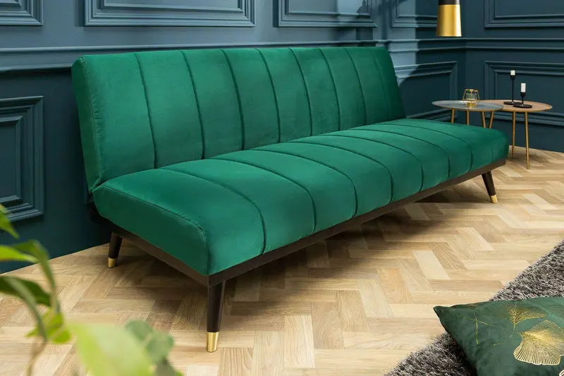 SOFA PETIT ROZKLADANA SZMARAGDOWO ZIELONA / 40027 / INVICTA INTERIOR