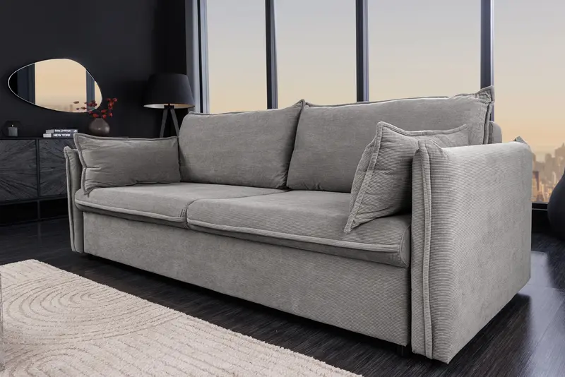 SOFA ROZKŁADANA APARTMENT 3 OSOBOWA 215 CM SZARA / 44503 / INVICTA INTERIOR (Kopia)