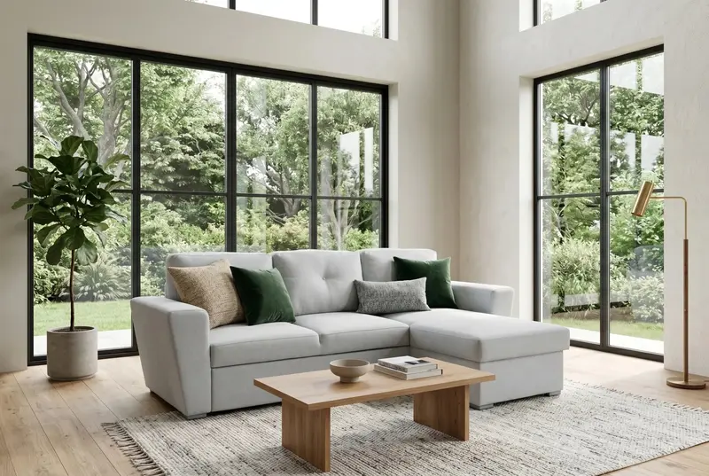 SOFA ROZKŁADANA APARTMENT 3 OSOBOWA 245 CM BEŻOWA / 47598 / INVICTA INTERIOR