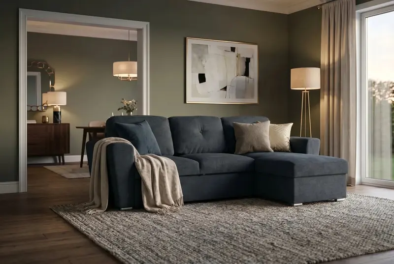SOFA ROZKŁADANA APARTMENT 3 OSOBOWA 245 CM SZARA / 47597 / INVICTA INTERIOR