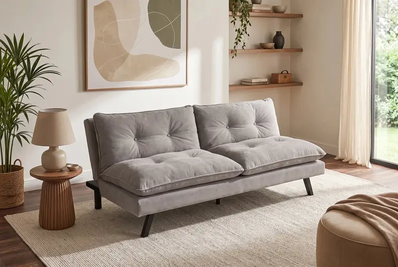 SOFA ROZKŁADANA COCOONING 3 OSOBOWA 190 CM JASNY BEŻ / 48474 / INVICTA INTERIOR