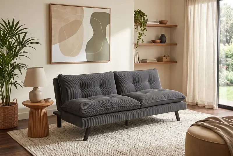 SOFA ROZKŁADANA COCOONING 3 OSOBOWA 190 CM SZARA / 48471 / INVICTA INTERIOR