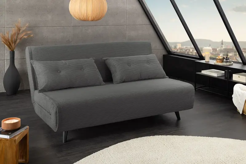 SOFA ROZKŁADANA MULTIFUNCTION 140 CM SZARY / 47144 / INVICTA INTERIOR