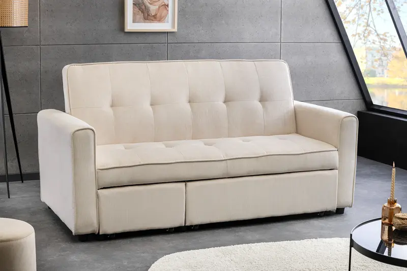 SOFA ROZKŁADANA SMART 2 OSOBOWA BEŻOWA / 47592 / INVICTA INTERIOR
