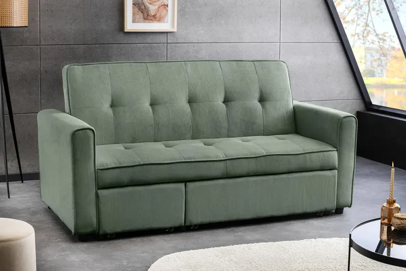 SOFA ROZKŁADANA SMART 2 OSOBOWA ZIELONA / 47593 / INVICTA INTERIOR