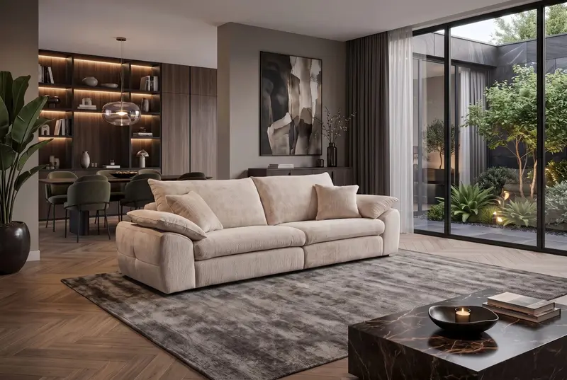 SOFA SOHO 260 CM 4 OSOBOWA BEŻOWA / 48154 / INVICTA INTERIOR