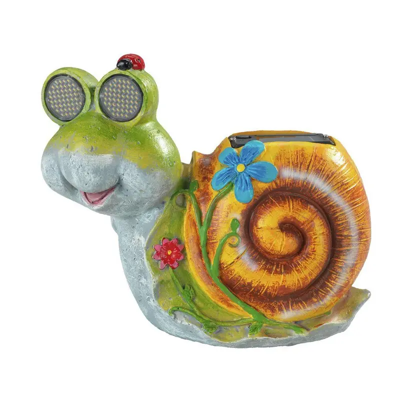 Solarna figurka ogrodowa ślimak LED, ze świecącymi oczami, 21 x 18,5 cm