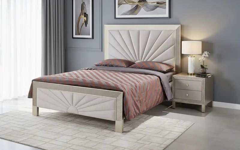 Stilig Sypialnia zestaw ST900Q Łóżko tapicerowane 160 cm + 2 szafki nocne ST901
