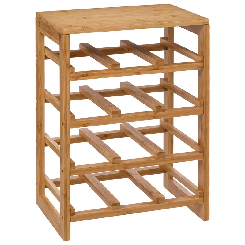 Stojak na wino bambusowy, 12 butelek, 47 cm