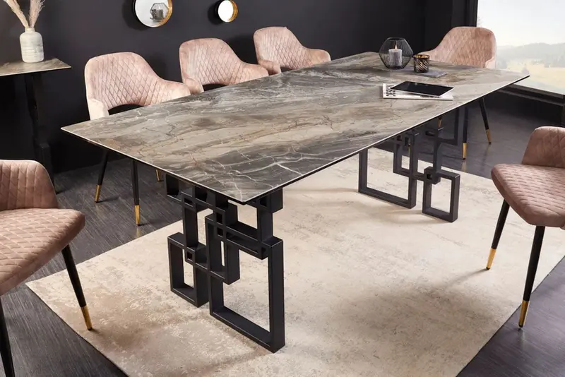 Stół do jadalni Atlantis 200cm taupe optyka marmur / 41745  / INVICTA INTERIOR