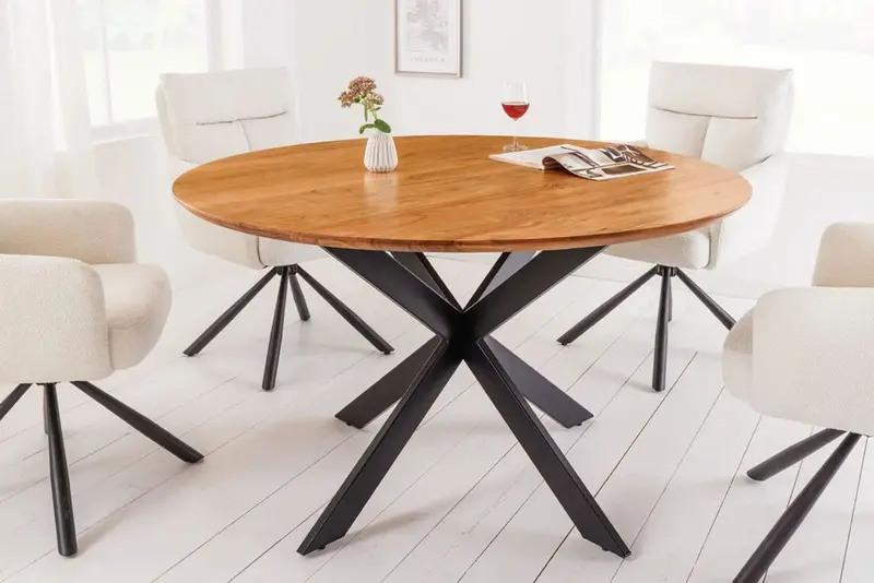 STÓŁ DO JADALNI GALAXY AKACJA OKRĄGŁY Ø 130 CM / 42373 / INVICTA INTERIOR