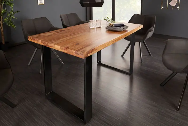 Stół do jadalni IRON CRAFT 120 cm Sheesham / 39866 / INVICTA INTERIOR
