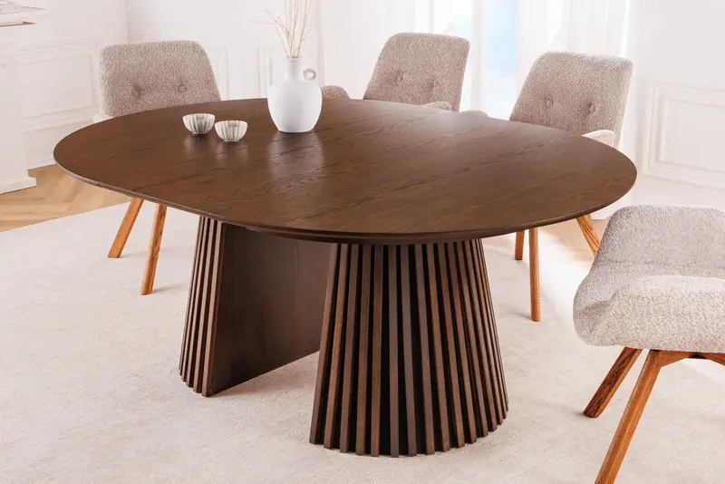 STÓŁ DO JADALNI ROZKŁADANY OPTYKA CIEMNY DĄB 120 - 200 CM / 44093 / INVICTA INTERIOR