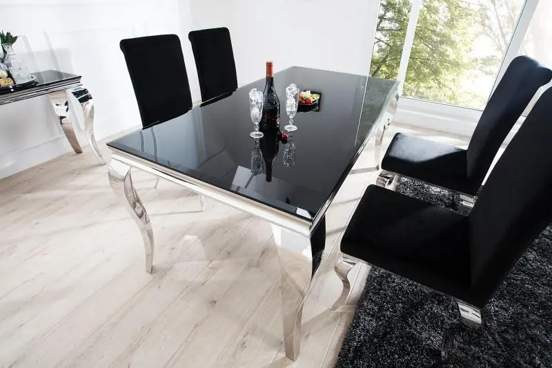 STÓŁ MODERN SILVER BLACK 200 / 37356 / INVICTA INTERIOR
