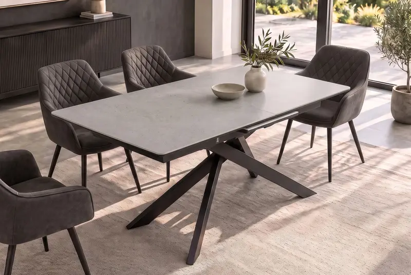 STÓŁ ROZKŁADANY ALPINE CERAMICZNY BLAT OPTYKA MARMUR 160 - 200 CM / 49617 / INVICTA INTERIOR
