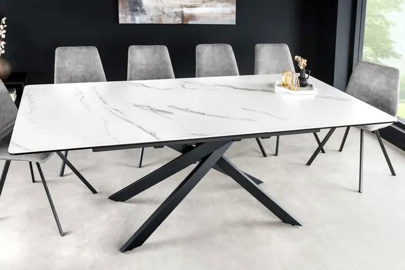 STÓŁ ROZKŁADANY ALPINE OPTYKA BIAŁY MARMUR 43844 / INVICTA INTERIOR