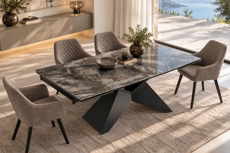 STÓŁ ROZKŁADANY DIAMOND CERAMICZNY BLAT TAUPE 180 - 260 CM / 49270 / INVICTA INTERIOR