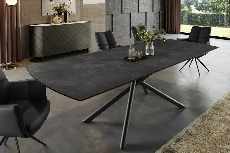 Stół rozkładany MIKADO ceramiczny grafitowy blat 180 - 230 cm / 46496/ INVICTA INTERIOR