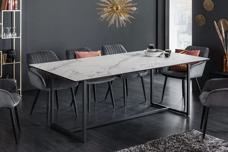 STÓŁ SYMBIOSE 200 CM SZKŁO / CERAMIKA OPTYKA MARMUR / 41088  / INVICTA INTERIOR