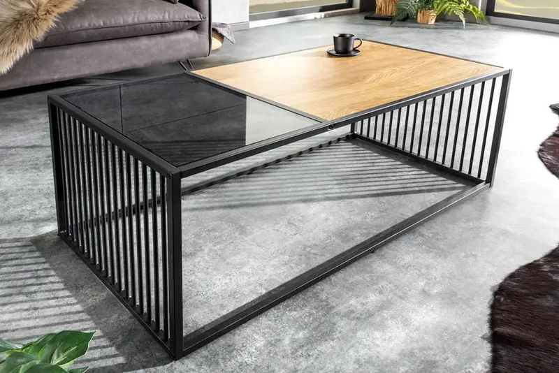 STOLIK ARCHITECTURE OPTYKA DZIKI DĄB 100 CM / 43002 / INVICTA INTERIOR