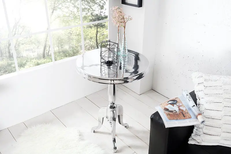 Stolik barokowy Jardin 75 srebrny / 35735 / INVICTA INTERIOR