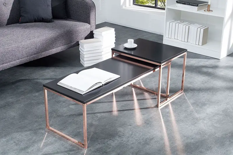 STOLIK ELEMENTS CZARNY KOMPLET 2 SZTUKI / 37736 / INVICTA INTERIOR