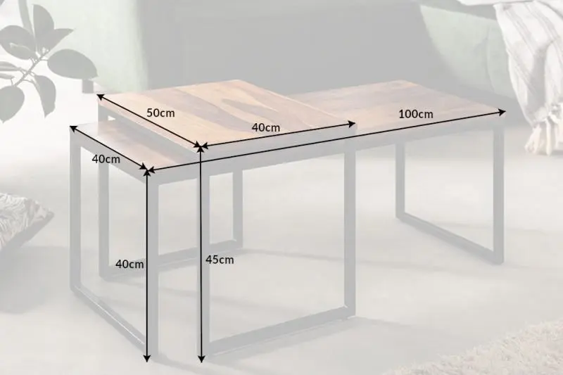 STOLIK ELEMENTS SHEESHAM KOMPLET 2 SZTUKI / 38398 / 41069 / INVICTA INTERIOR