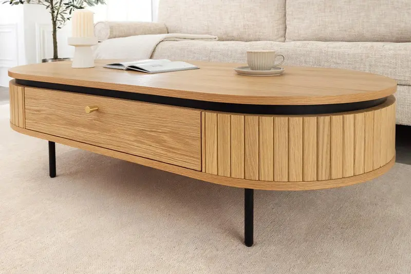 STOLIK KAWOWY ATELIER 120 CM FORNIR DĘBOWY / 47457 / INVICTA INTERIOR