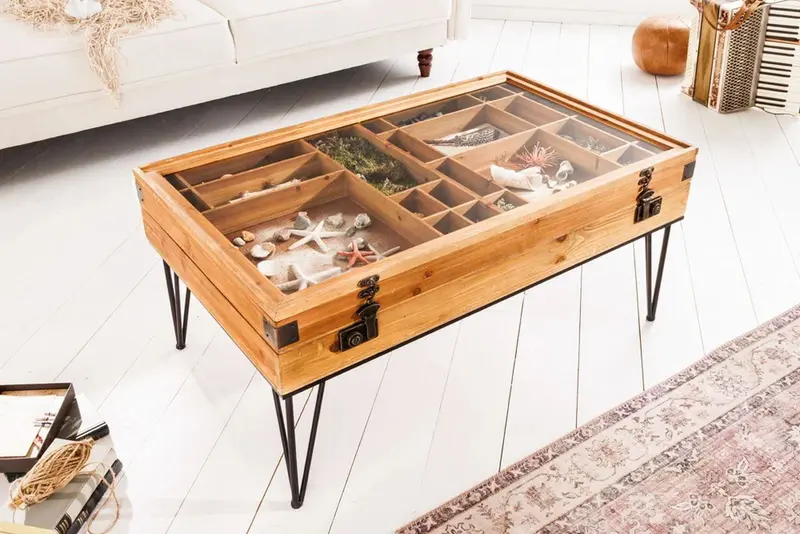 STOLIK KAWOWY DREWNO JODŁA 100 CM / 41192  / INVICTA INTERIOR