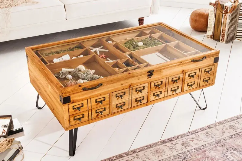 STOLIK KAWOWY DREWNO JODŁA 100 CM / 41194  / INVICTA INTERIOR