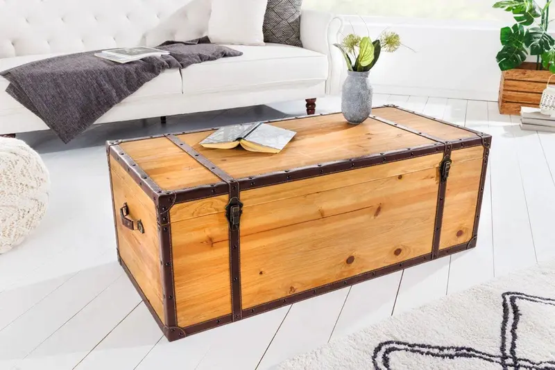 STOLIK KAWOWY DREWNO JODŁA 110 CM / 40886  / INVICTA INTERIOR