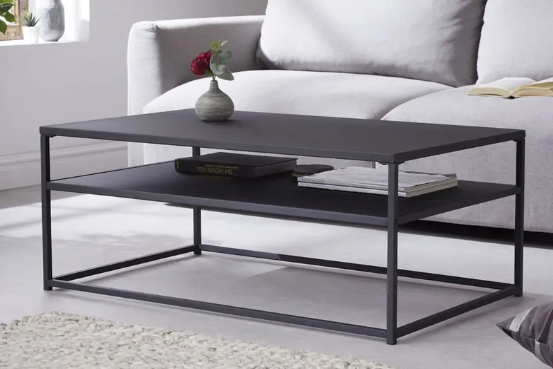 STOLIK KAWOWY DURA STEEL 100 CM CZARNY / 40860  / 41728 / INVICTA INTERIOR