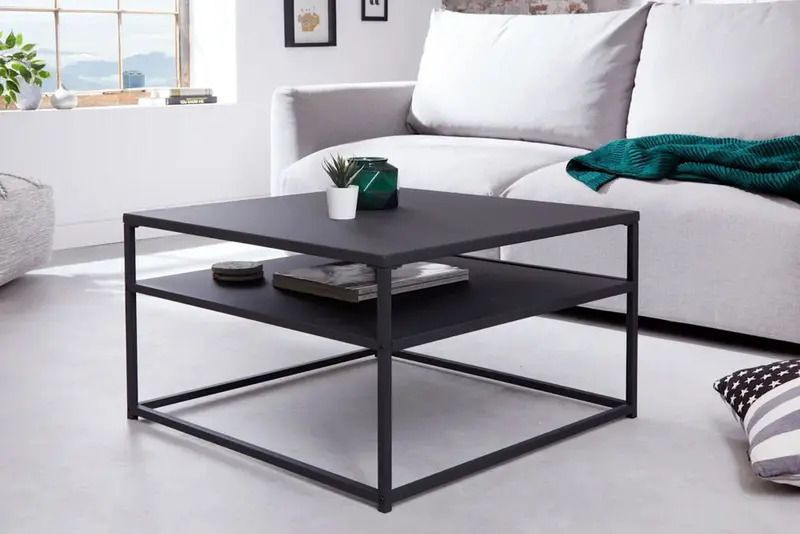 STOLIK KAWOWY DURA STEEL 70 CM CZARNY / 40858 / INVICTA INTERIOR