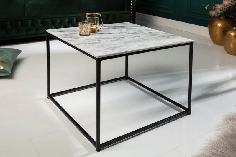 STOLIK KAWOWY ELEMENTS MARMUR BIAŁY / 40112 / INVICTA INTERIOR