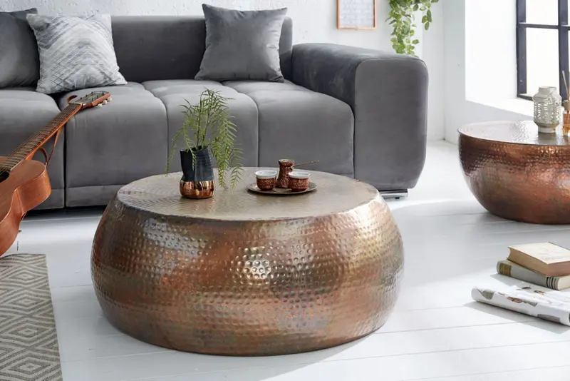 Stolik kawowy Orient 80 cm miedź / 39536 / INVICTA INTERIOR