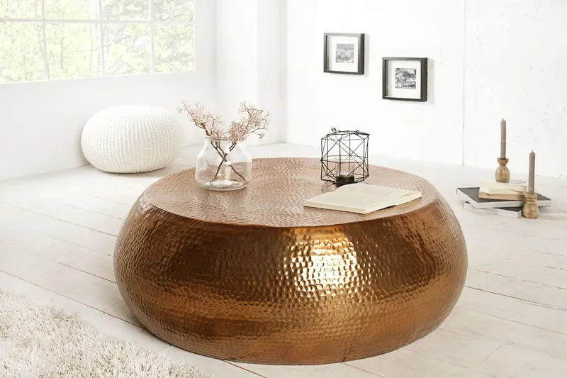 STOLIK KAWOWY ORIENT 80 CM MIEDZIANY / 38395 / INVICTA INTERIOR
