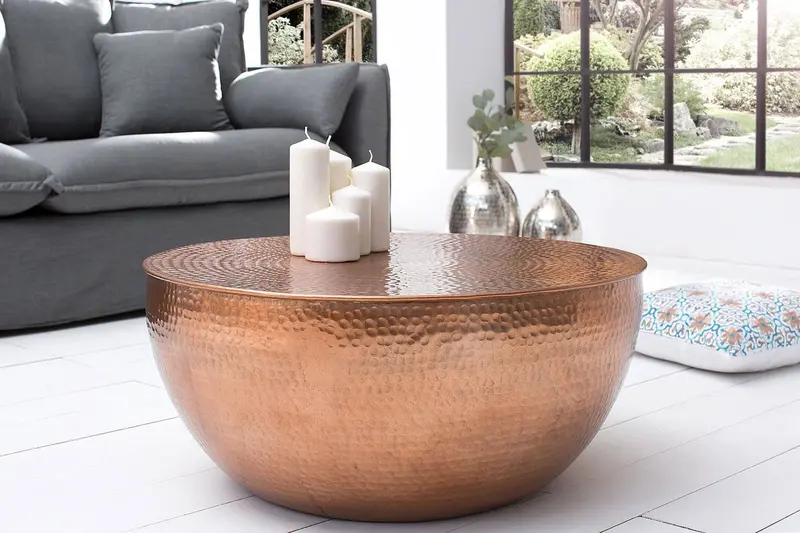 STOLIK KAWOWY ORIENT II 60 CM MIEDZIANY / 37912 / INVICTA INTERIOR