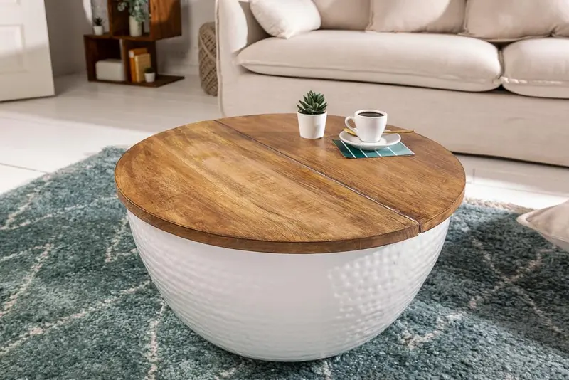 STOLIK KAWOWY ORIENT STORAGE MANGO BIAŁY / 40108 / INVICTA INTERIOR